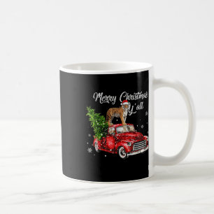 Santa Tiger Ride Red Truck Ugly Sweater Christmas Coffee Mug