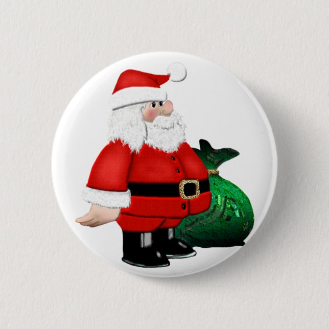 Santa Time Pinback Button (Front)