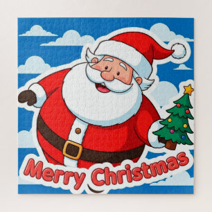 Santa Tiny Tree Scene For Cozy Holiday Family Fun Jigsaw Puzzle