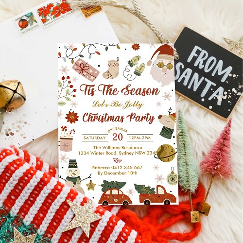 Santa Tis The Season Christmas Party Invitation