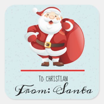 Santa To From Stickers by ThreeFoursDesign at Zazzle
