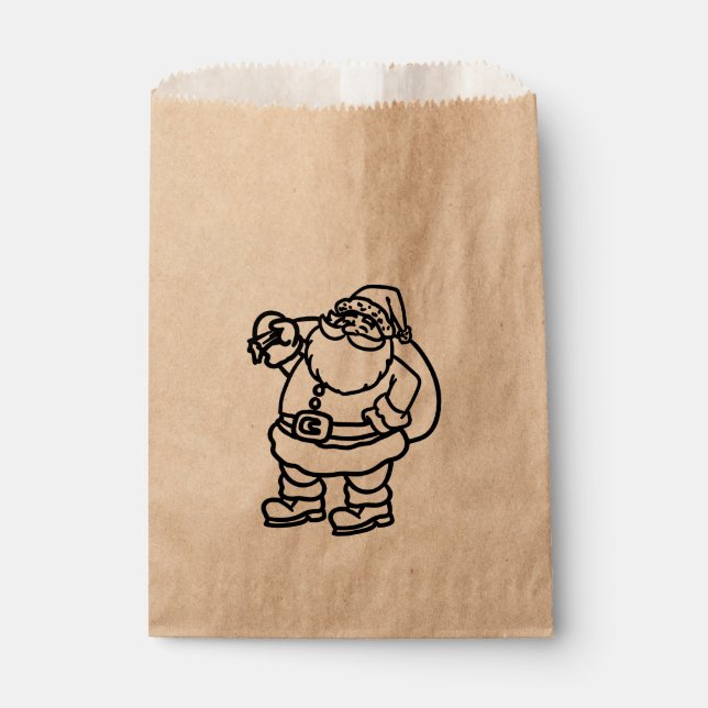 Santa Toy Sack Christmas Holiday Favor Treat Favor Bag (Front)