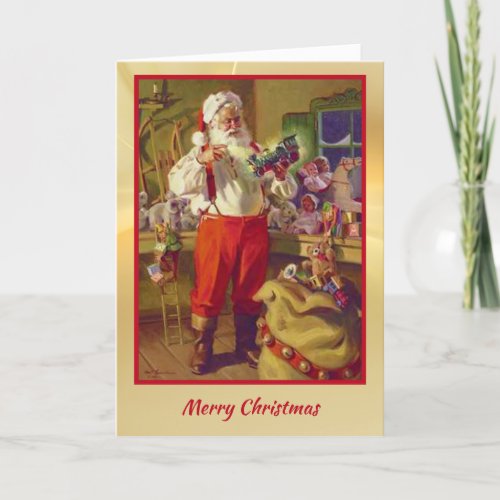 Santa Toy Workshop Christmas Card