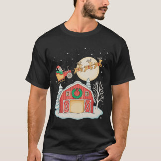 Santa Tractor Farm Farmer Christmas Farming Xmas T-Shirt