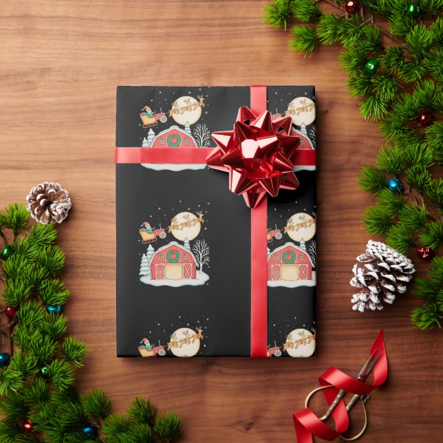 Santa Tractor Farm Farmer Christmas Farming Xmas Wrapping Paper (Holiday Gift)