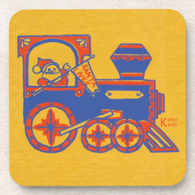 Santa Train Beverage Coaster (Front)