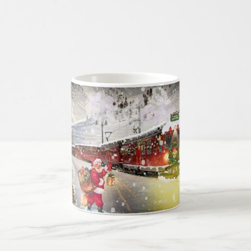 Santa Train Mug Christmas Mug Christmas Train Coffee Mug