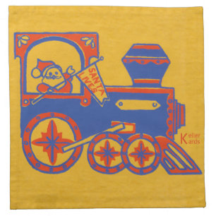 Santa Train Napkin