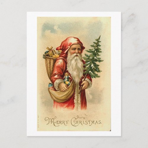 Santa Tree and Toys Merry Christmas Card