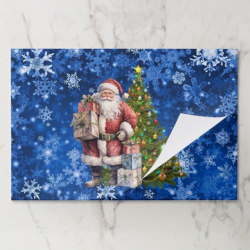 Santa Tree Christmas Paper Placemats 25 per Pad