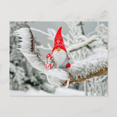 santa tree gnome postcard