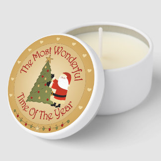 Santa & Tree - Most Wonderful Time Mini Candle Favors