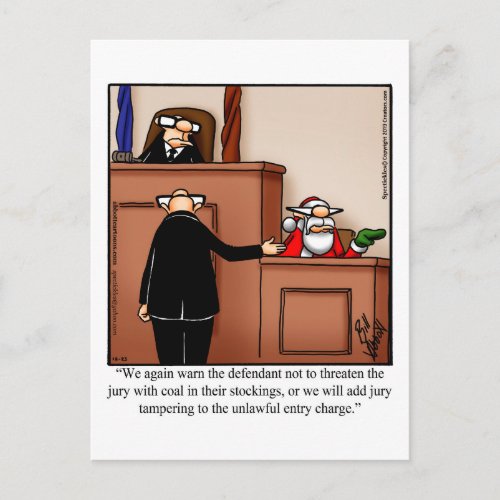 Santa Trial Humor Christmas Postcard