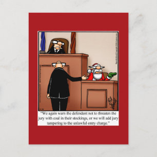 Santa Trial Humor Christmas Postcard