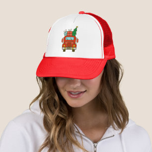 Santa truck front view Merry Christmas Trucker Hat