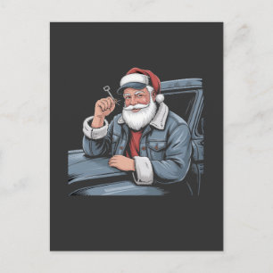 Santa Truck Rigging Funny Truck Driver Christmas   Holiday Postcard
