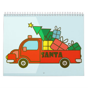 Santa truck side view Merry Christmas Calendar