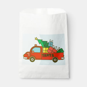 Santa truck side view Merry Christmas Favor Bag