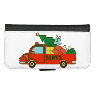 Santa truck side view Merry Christmas iPhone 8/7 Wallet Case