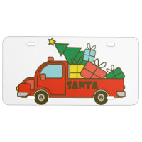 Santa truck side view Merry Christmas