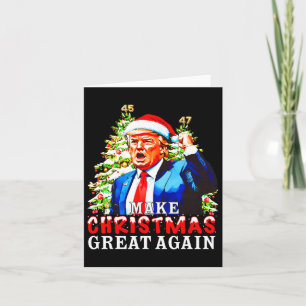 Santa Trump 45-47 Xmas Pajamas Make Christmas Grea Card