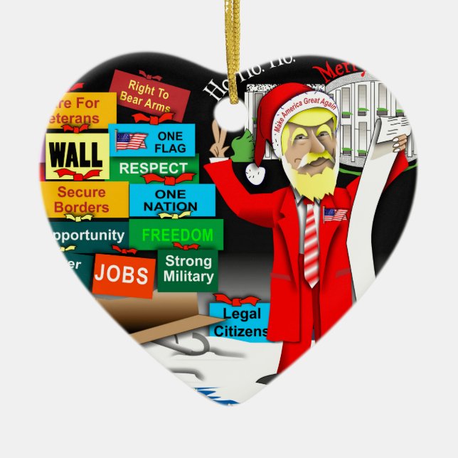 Santa Trump Ceramic Ornament (Front)