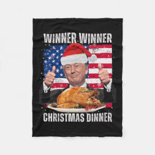 Santa Trump Christmas Humor Funny Trump Xmas  Fleece Blanket