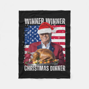Santa Trump Christmas Humor Funny Trump Xmas Fleece Blanket