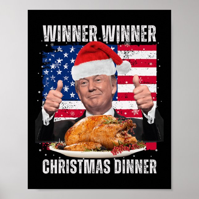 Santa Trump Christmas Humor Funny Trump Xmas  Poster (Front)