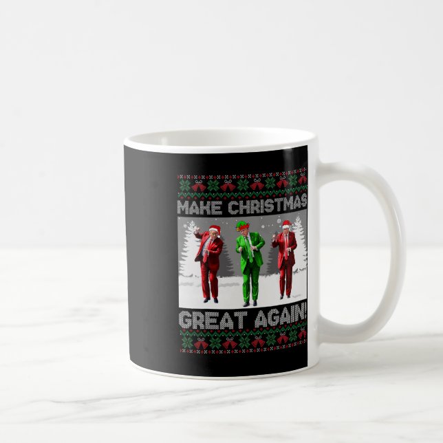 Santa Trump Dance Make Christmas Great Again Ugly  Coffee Mug (Right)