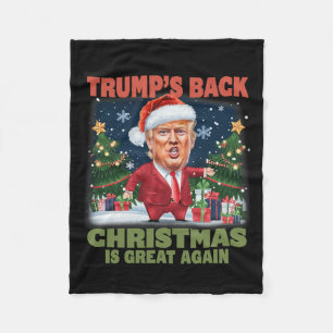 Santa Trump Dance Make Christmas Great Again Ugly  Fleece Blanket