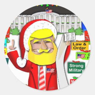 Santa Trump Ho Ho Ho Classic Round Sticker