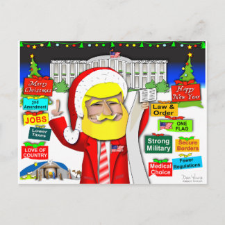 Santa Trump Ho Ho Ho Holiday Postcard