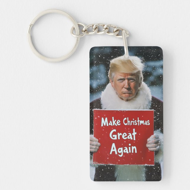 Santa Trump: “Make Christmas Great Again” Keychain (Front)