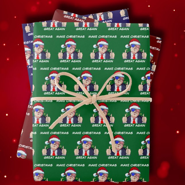 Santa Trump Make Christmas Great Again Trendy Wrapping Paper Sheets (Creator Uploaded)