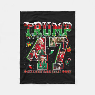 Santa Trump Make Christmas Great Again Ugly Xmas P Fleece Blanket