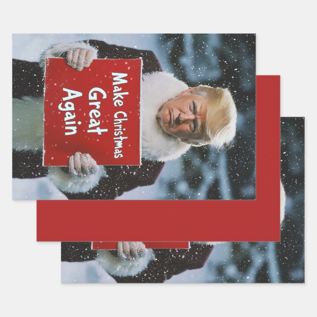 Santa Trump: “Make Christmas Great Again” Wrapping Paper Sheets (Set)