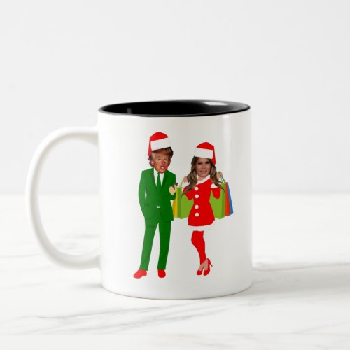 santa trump melania Two_Tone coffee mug