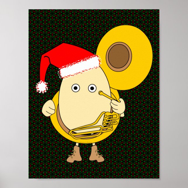 Santa Tuba Player Egghead Poster (Front)