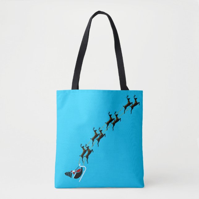 Santa Turquoise Tote Bag (Front)