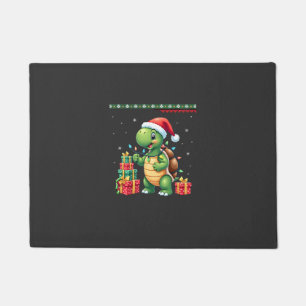 Santa Turtle Christmas Ugly Sweater Funny Holiday Doormat