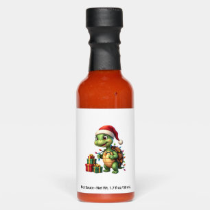 Santa Turtle Christmas Ugly Sweater Funny Holiday Hot Sauces