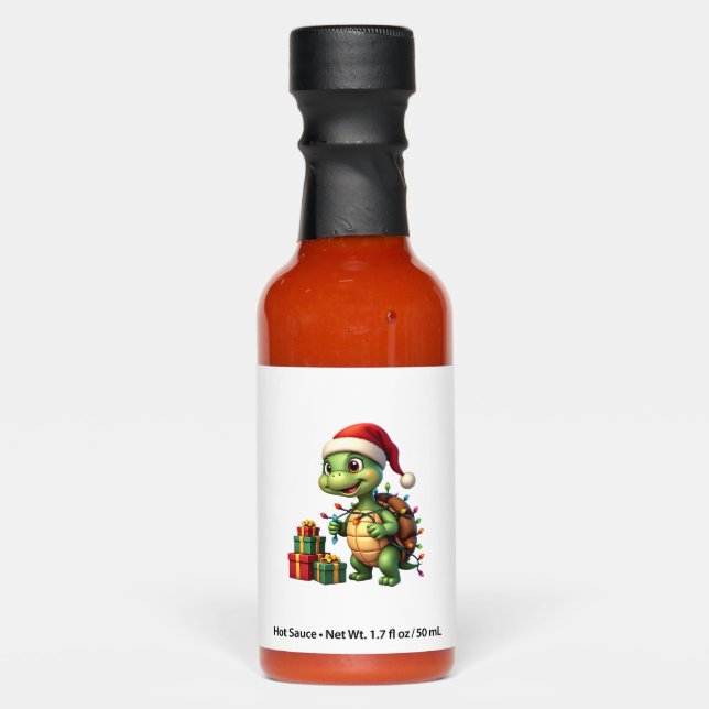 Santa Turtle Christmas Ugly Sweater Funny Holiday  Hot Sauces (Front)