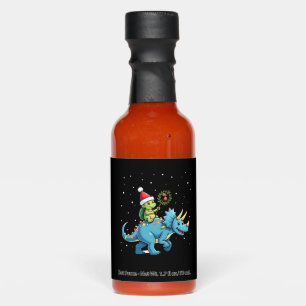 Santa Turtle Riding T-Rex Reindeer Christmas Light Hot Sauces