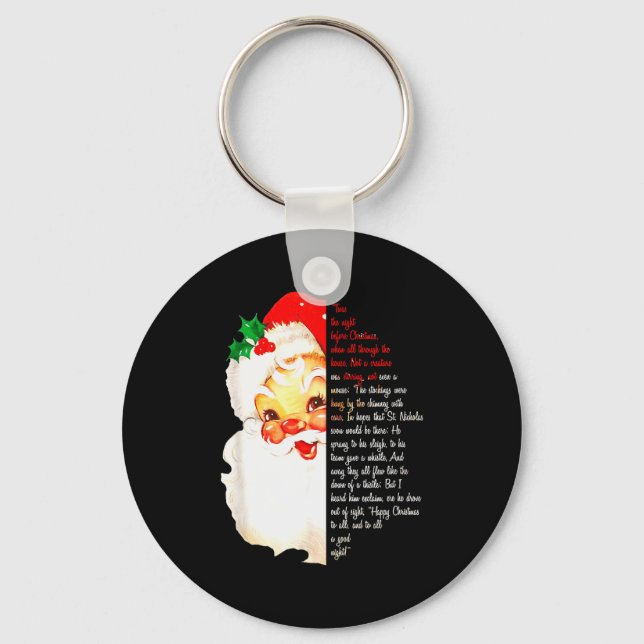 Santa Twas The Night Before Christmas Matching Paj Keychain (Front)
