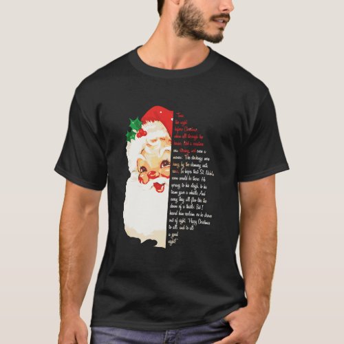 Santa Twas The Night Before Christmas Matching Paj T_Shirt