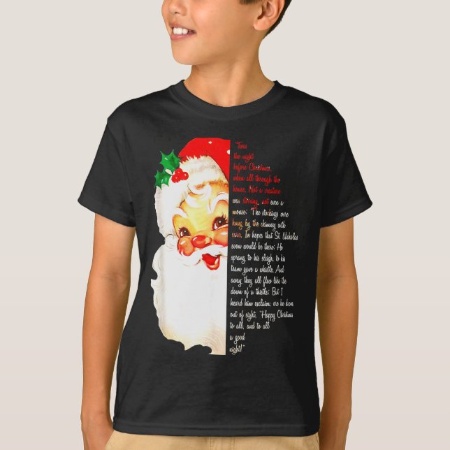 Santa Twas The Night Before Christmas Matching Paj T-Shirt (Front)