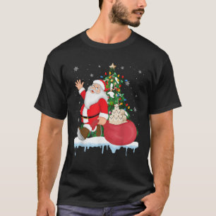 Santa Ugly Christmas Tree Lights Alpaca Animal T-Shirt