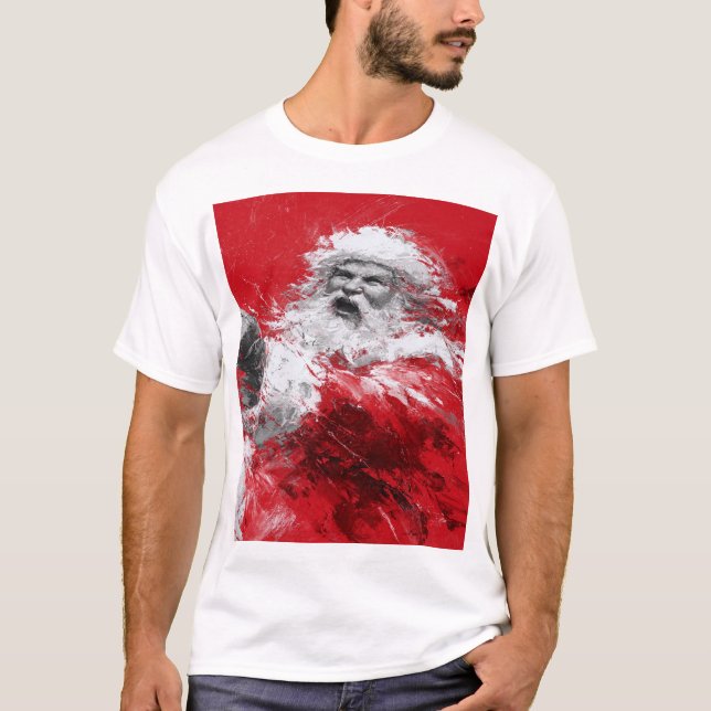 Santa Unbound – Crimson Shout of Winter T-Shirt (Front)