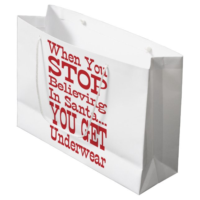 Santa Underwear Large Gift Bag (Front Angled)